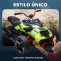 Quad Eléctrico para Niños 12V con 2 Motores Velocidad hasta 5 km/h 3 Ruedas Suspensión Verde