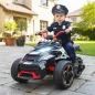 Quad Eléctrico para Niños 12V con 2 Motores Velocidad hasta 5 km/h 3 Ruedas Suspensión Negro y Blanco