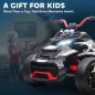 Quad Eléctrico para Niños 12V con 2 Motores Velocidad hasta 5 km/h 3 Ruedas Suspensión Negro y Blanco