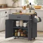 Isla de Cocina con Ruedas con Cajón Armario con Puertas Toallero y Especiero 105x36x85 cm Gris