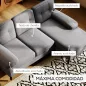 Sofá Esquinero de 3 Plazas Tapizado en Chenilla en Forma de L con Patas de Madera y Reposabrazos 215x142x88 cm Gris