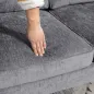 Sofá Esquinero de 3 Plazas Tapizado en Chenilla en Forma de L con Patas de Madera y Reposabrazos 215x142x88 cm Gris