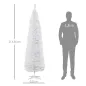 Árbol de Navidad Artificial Estrecho 210 cm con 499 Ramas y Base Desmontable Fácil de Montar Blanco