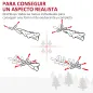 Árbol de Navidad Artificial Estrecho 210 cm con 499 Ramas y Base Desmontable Fácil de Montar Blanco