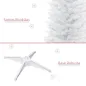 Árbol de Navidad Artificial Estrecho 210 cm con 499 Ramas y Base Desmontable Fácil de Montar Blanco