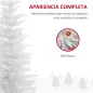 Árbol de Navidad Artificial Estrecho 210 cm con 499 Ramas y Base Desmontable Fácil de Montar Blanco