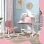 Juego de Escritorio y Silla para Niños de +3 Años Altura Ajustable con Tablero Inclinable 80x55x107,5 cm Rosa