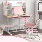 Juego de Escritorio y Silla para Niños de +3 Años Altura Ajustable con Tablero Inclinable 80x55x107,5 cm Rosa