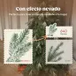 Árbol de Navidad Artificial 150 cm Ramas Realistas con Efecto Nieve Soporte de Acero Base Plegable Montaje Rápido