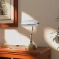 Lámpara de Escritorio Banquero con Pantalla Ajustable Interruptor Basculante para Oficina Biblioteca Blanco
