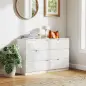 Cómoda con 6 Cajones Cómoda de Dormitorio Moderno con Anti-vuelco Cajonera para Salón Pasillo 120x40x75 cm Blanco