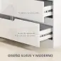 Cómoda con 6 Cajones Cómoda de Dormitorio Moderno con Anti-vuelco Cajonera para Salón Pasillo 120x40x75 cm Blanco