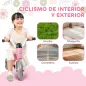 Bicicleta sin Pedales para Niños de 12 a 36 Meses con Ruedas Silenciosas y Manillares con Giro Limitado a 60°, Rosa