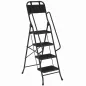Escalera Plegable de 4 Peldaños con Bolsa de Herramientas Escalera de Tijera con Peldaños Anchos Antideslizantes Negro