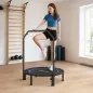 Cama Elástica Plegable Ø102 cm con Mango Ajustable Marco de Acero para Entrenamiento Piernas Cuerpo Azul y Negro