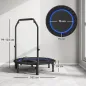 Cama Elástica Plegable Ø102 cm con Mango Ajustable Marco de Acero para Entrenamiento Piernas Cuerpo Azul y Negro