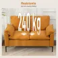 Sofá de 2 Plazas Tapizado en Terciopelo con Patas de Metal Reposabrazos Acolchado 130x77x84 cm Amarillo
