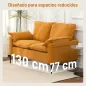 Sofá de 2 Plazas Tapizado en Terciopelo con Patas de Metal Reposabrazos Acolchado 130x77x84 cm Amarillo