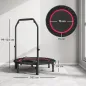 Cama Elástica Plegable Ø102 cm con Mango Ajustable Marco de Acero para Entrenamiento Piernas Cuerpo Rojo y Negro