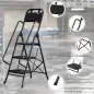 Escalera Plegable de 3 Peldaños con Bolsa de Herramientas Escalera de Tijera con Peldaños Anchos Antideslizantes Negro