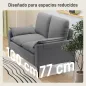 Sofá de 2 Plazas Tapizado en Terciopelo con Patas de Metal Reposabrazos Acolchado 130x77x84 cm Gris