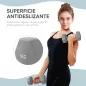 Juego de 2 Mancuernas Hexagonales de 2 x 6 kg de Metal Recubiertas en Plástico para Entrenamiento en Casa Gimnasio Gris