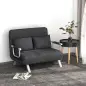 Sofá Cama de 2 Plazas con Respaldo Ajustable en 5 Posiciones Tapizado con Tacto de Ante y Cojines 111x80x78 cm Gris Sofá Cama de 2 Plazas con Respaldo Ajustable en 5 Posiciones Tapizado con Tacto de Ante y Cojines 111x80x78 cm Gris