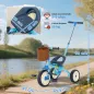 Triciclo para Bebés 2 en 1 para 2-5 Años con Barra Parental Pedales Antideslizantes, Reposapiés Plegables y Cesta Azul