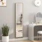 Espejo de Pie Cuerpo Entero con Marco de MDF Espejo de Pared Rectangular con 2 Formas de Uso 37x4x157 cm Plateado y Natural