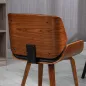 Pack de 2 Sillas de Comedor con Patas de Madera Tapizadas en Cuero Sintético Respaldo Curvado 53x54x81 cm Negro