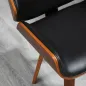 Pack de 2 Sillas de Comedor con Patas de Madera Tapizadas en Cuero Sintético Respaldo Curvado 53x54x81 cm Negro