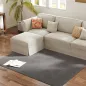 Alfombra Salón 120x160 cm Lavable en Lavadora Pelo Largo Estilo Moderno Tapete para Sala de Estar Dormitorio Gris Claro