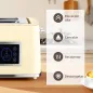 Set Desayuno con Pantalla LED Táctil Hervidor de Agua 1,7L 2200W Tostadora Pan Ranura Ancha 2 Rebanadas Crema