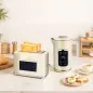 Set Desayuno con Pantalla LED Táctil Hervidor de Agua 1,7L 2200W Tostadora Pan Ranura Ancha 2 Rebanadas Crema