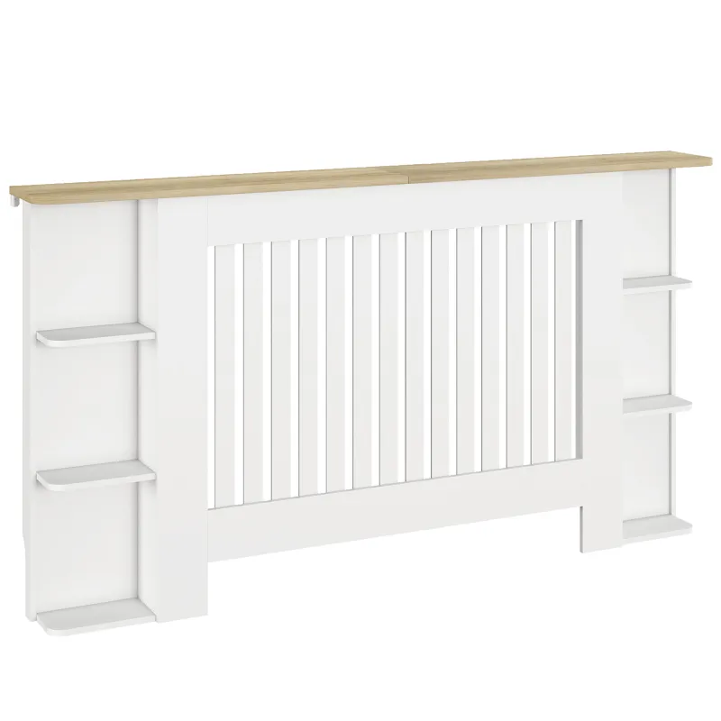 Cubre Radiadores con Estantes Cubreradiador de MDF Diseño Moderno de Listones para Salón Dormitorio 152x19x83 cm Blanco Cubre Radiadores con Estantes Cubreradiador de MDF Diseño Moderno de Listones para Salón Dormitorio 152x19x83 cm Blanco