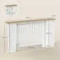 Cubre Radiadores con Estantes Cubreradiador de MDF Diseño Moderno de Listones para Salón Dormitorio 152x19x83 cm Blanco