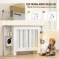 Cubre Radiadores con Estantes Cubreradiador de MDF Diseño Moderno de Listones para Salón Dormitorio 152x19x83 cm Blanco