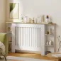 Cubre Radiadores con Estantes Cubreradiador de MDF Diseño Moderno de Listones para Salón Dormitorio 152x19x83 cm Blanco