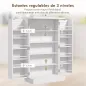 Armario Despensa Cocina con 2 Puertas 16 Estantes Alacena Moderna con Estantes Ajustables 60x30x104 cm Blanco