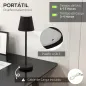 Lámpara de Mesita de Noche Inalámbrica con Luces LED Lámpara de Mesa USB-C Recargable 3 Colores Ø11,2x36,5 cm Negro Lámpara de Mesita de Noche Inalámbrica con Luces LED Lámpara de Mesa USB-C Recargable 3 Colores Ø11,2x36,5 cm Negro