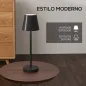 Lámpara de Mesita de Noche Inalámbrica con Luces LED Lámpara de Mesa USB-C Recargable 3 Colores Ø11,2x36,5 cm Negro