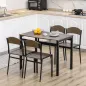 Conjunto de Mesa y 4 Sillas de Comedor para 4 Personas, Estilo Moderno con Estructura Metálica, Marrón Oscuro y Negro Conjunto de Mesa y 4 Sillas de Comedor para 4 Personas, Estilo Moderno con Estructura Metálica, Marrón Oscuro y Negro