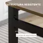 Conjunto de Mesa y 4 Sillas de Comedor para 4 Personas, Estilo Moderno con Estructura Metálica, Marrón Oscuro y Negro Conjunto de Mesa y 4 Sillas de Comedor para 4 Personas, Estilo Moderno con Estructura Metálica, Marrón Oscuro y Negro