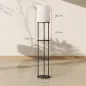Lámpara de Pie con Estantes con 3 Temperaturas de Color Control Remoto para Salón Dormitorio Oficina Negro