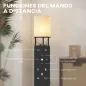 Lámpara de Pie con Estantes con 3 Temperaturas de Color Control Remoto para Salón Dormitorio Oficina Negro