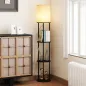 Lámpara de Pie con Estantes con 3 Temperaturas de Color Control Remoto para Salón Dormitorio Oficina Negro