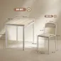 Juego de Mesa y 4 Sillas de Comedor Estilo Moderno Marco Metálico para Espacios Pequeños Blanco