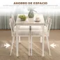 Juego de Mesa y 4 Sillas de Comedor Estilo Moderno Marco Metálico para Espacios Pequeños Blanco