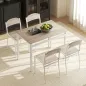 Juego de Mesa y 4 Sillas de Comedor Estilo Moderno Marco Metálico para Espacios Pequeños Blanco