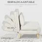 Sillón Cama Individual 2 en 1 Sofá Cama Plegable con Respaldo Ajustable y Cojín para Sala Dormitorio 72x78x79 cm Crema